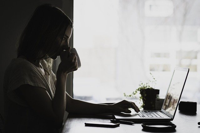 person drinking coffee